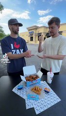 Mr beast with his friend/ rock, paper eating challenge