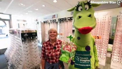 Jenny Day wins a hamper at Specsavers, Bridgnorth.
