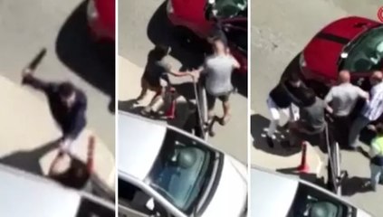 Pendik’te trafik magandasına uçan kafa attı! O anlar kamerada
