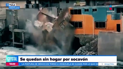 Familia de Hidalgo se queda sin hogar por socavón