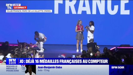 Jeux olympiques: les judokas Sarah-Léonie Cysique et Joan-Benjamin Gaba célèbrent leurs médailles de bronze et d'argent au Club France