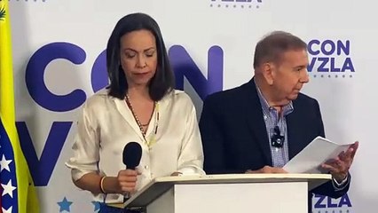 Conferencia de prensa de Corina Machado, tema embajada