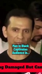 _ Man in Black Captivates Audience in Outdoor Speech _