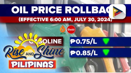 Oil price rollback, epektibo ngayong araw