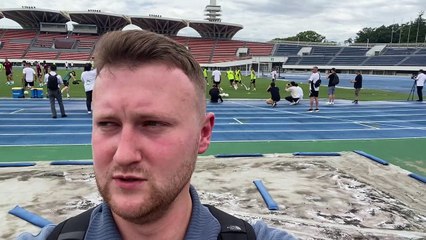 Newcastle United train at the Komazawa Olympic Park, Toyko