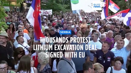 Thousands rally in various Serbia towns to protest against lithium excavation deal