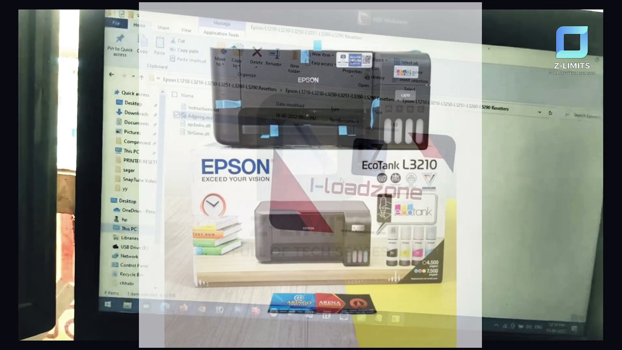 EPSON L3210 PRINTER RED LIGHT BLINKING ERROR FIX 100%