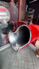 Girl goes down a slide in Sephora in Barcelona!