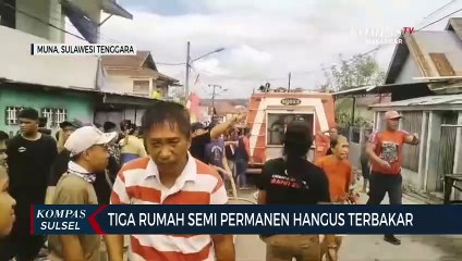 Tiga Rumah Semi Permanen Hangus Terbakar