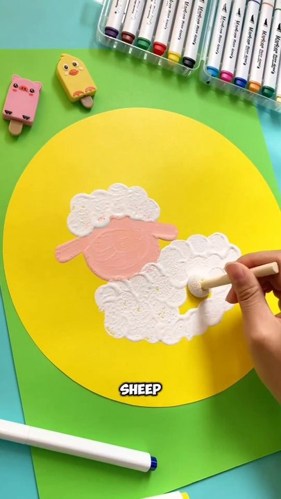 Drawing a colorful sheep with paint is fun and easy! Start by using bright, vibrant colors to create the b...y wool with a variety of colors to make it stand out. Use a brush to paint cute eyes, a smiling mouth, and tiny legs. Enha