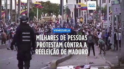 Milhares nas ruas na Venezuela protestam pela reeleição de Maduro. Há relatos de feridos e mortos