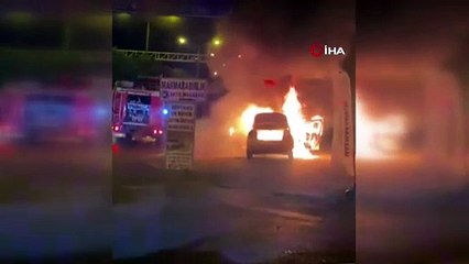 Gemlik’te ticari taksi alevlere teslim oldu