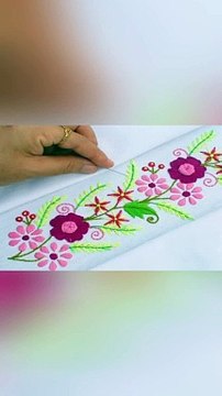 Latest Embroidery Border stitches and designs # thread work #needle