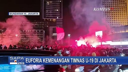 Euforia Kemenangan Timnas U-19 di Ajang AFF, Polisi Atur Lalin  Bundaran HI Jakarta
