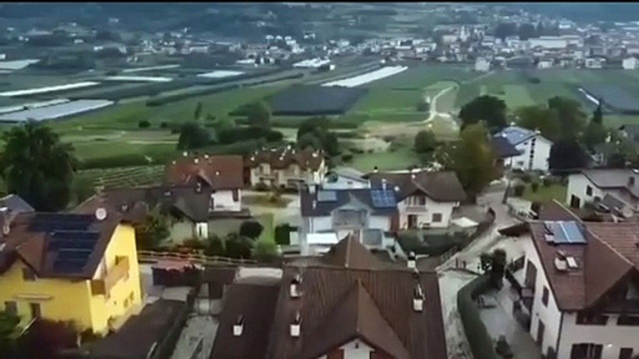 Trentino, il sorvolo in elicottero delle zone colpite dalla frana di Vigolo Vattaro