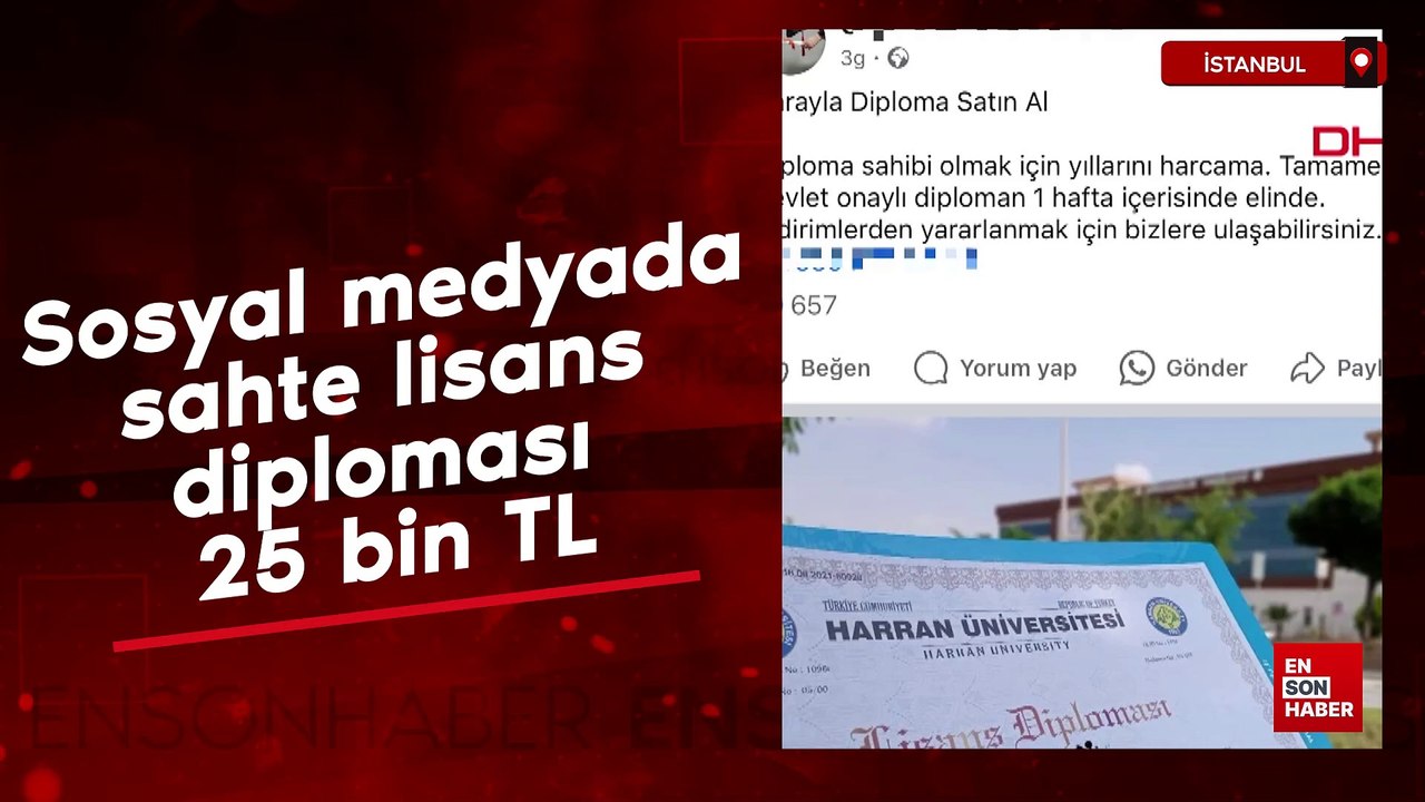 Sosyal medya üzerinden sahte diploma satışı