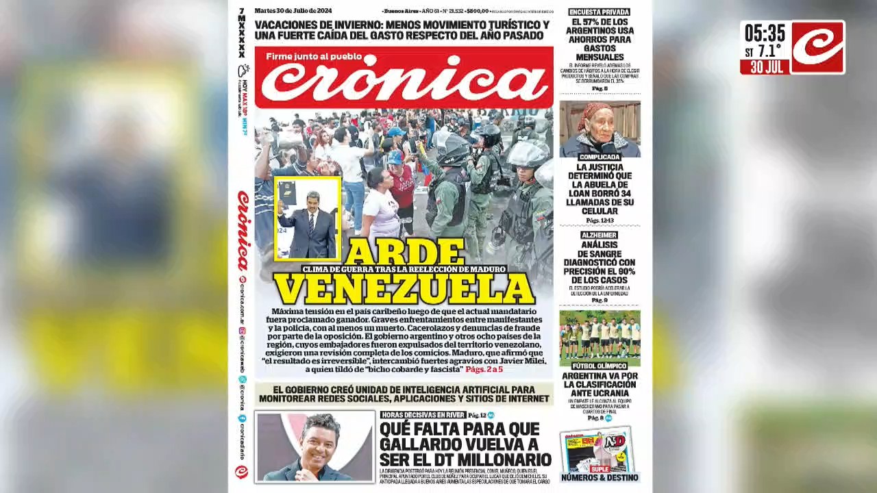 Arde Venezuela: máxima tensión tras la reelección de Nicolás Maduro