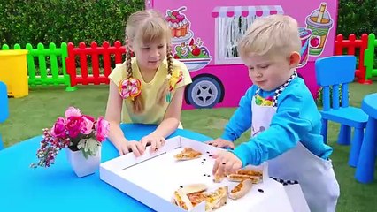 Kids Built a Secret Cafe in their Room - Funny stories for kids (Englisg)