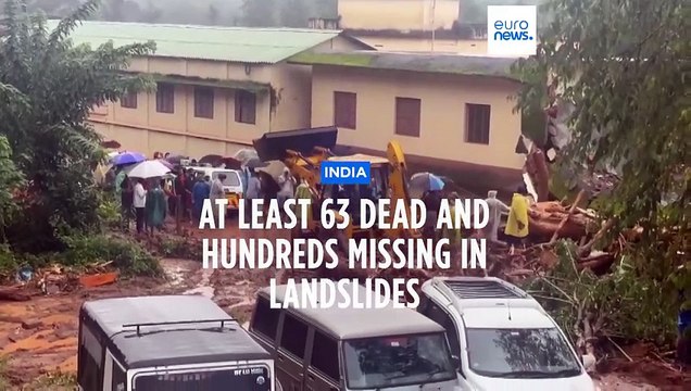 At least 63 dead and hundreds feared trapped in landslides in southern India