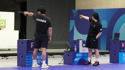 사격 이원호-오예진, 10m 공기권총 혼성 4위...메달 좌절 / YTN