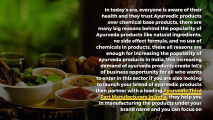 Ayurvedic Third Party Manufacturers in India