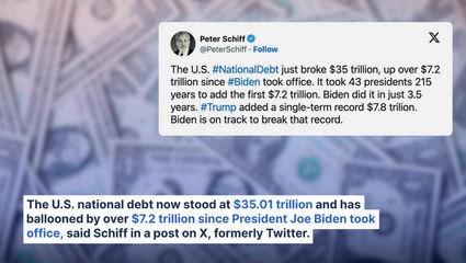Biden On Track To Break Trump's Record, Says Peter Schiff, As US Debt Tops $35 Trillion And Counting