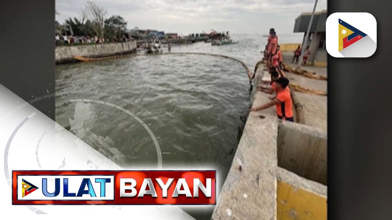 PCG, naglagay ng oil spill boom sa bukana ng Navotas-Malabon River