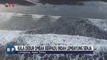 Kala Debut Ombak Berpadu Indah Lembayung Senja di Lumajang