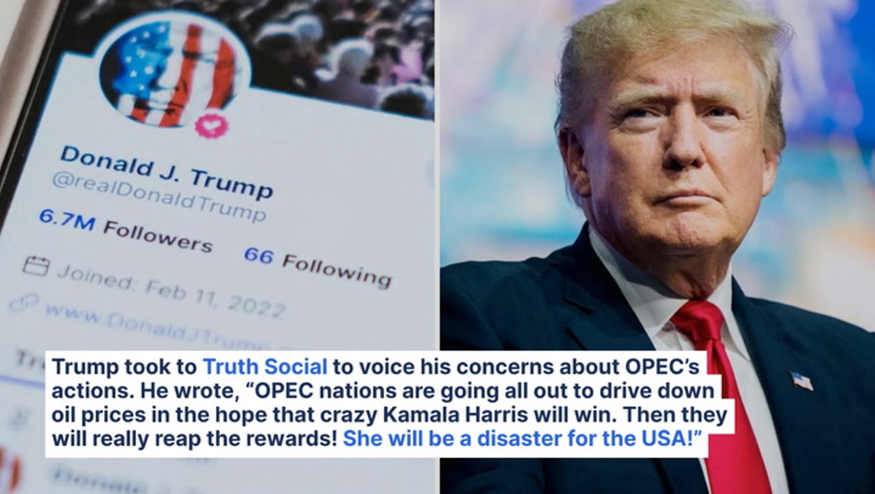 Donald Trump Accuses OPEC Of Manipulating Oil Prices To Favor Kamala Harris, Warns 'She Will Be A Disaster For The USA!'