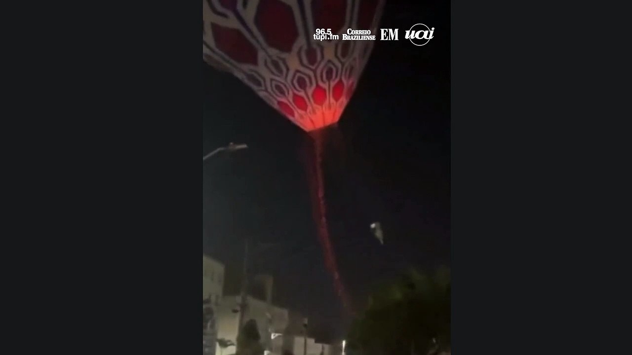 Balão em chamas cai sobre árvore no Parque Ibirapuera em São Paulo