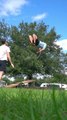 Man Jumps Rope on See-Saw