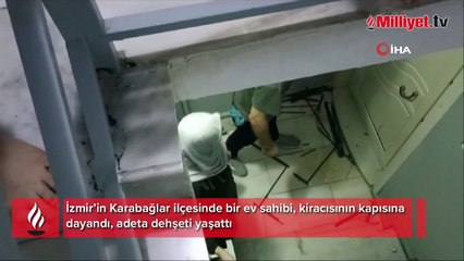 Kapısına dayandığı kiracısına dehşeti yaşattı, o anlar kamerada