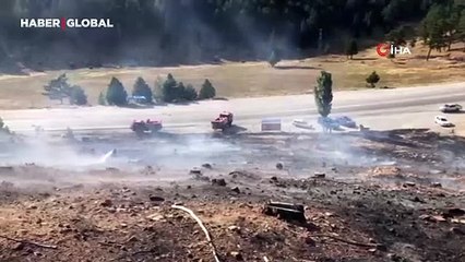 Antalya'da yangın kızılçam ormanına sıçramadan söndürüldü