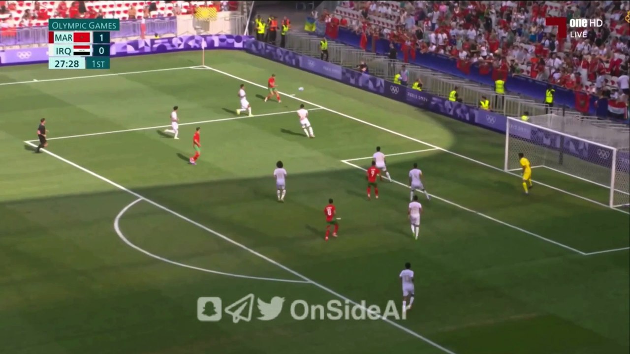 هدف المنتخب المغربي الثاني ضد العراق سفيان رحيمي