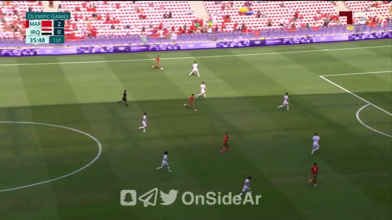 هدف المنتخب المغربي التالث ضد العراق عبد الصمد الزلزولي