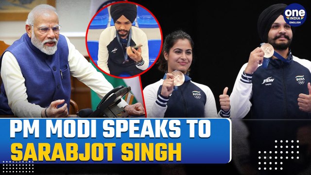 PM Modi Calls Sarabjot Singh to Commend His Bronze Medal Success at Paris Olympics| Watch Video