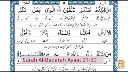 Lesson 2: Surah Al-Baqarah Ayaat 21-39 Lafzi Tarjuma Quran para 1  #lafzitarjuma