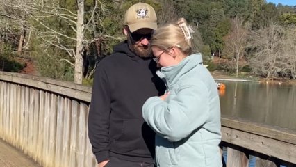 Boy makes his move with a sneaky proposal during a fun photo session
