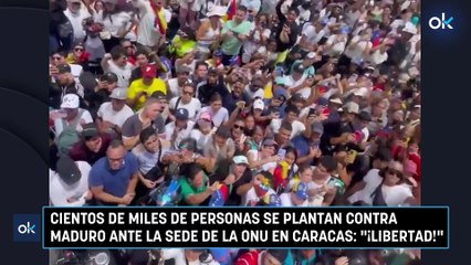 Скачать видео: Miles de venezolanos se plantan ante la sede de la ONU en Caracas contra Maduro: 