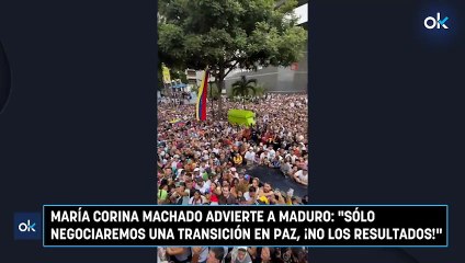 María Corina Machado advierte a maduro: "Sólo negociaremos una transición en paz, ¡No los resultados!"