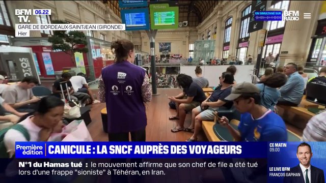 Des agents SNCF viennent en aide aux voyageurs pendant la canicule