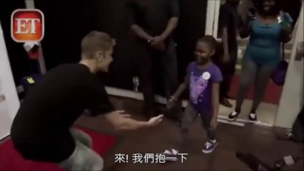 【字幕】Justin Grants Wish For 8 Year Old Breaks Record 2013.08
