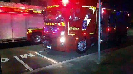 Bombeiros contêm princípio de incêndio em fachada de academia