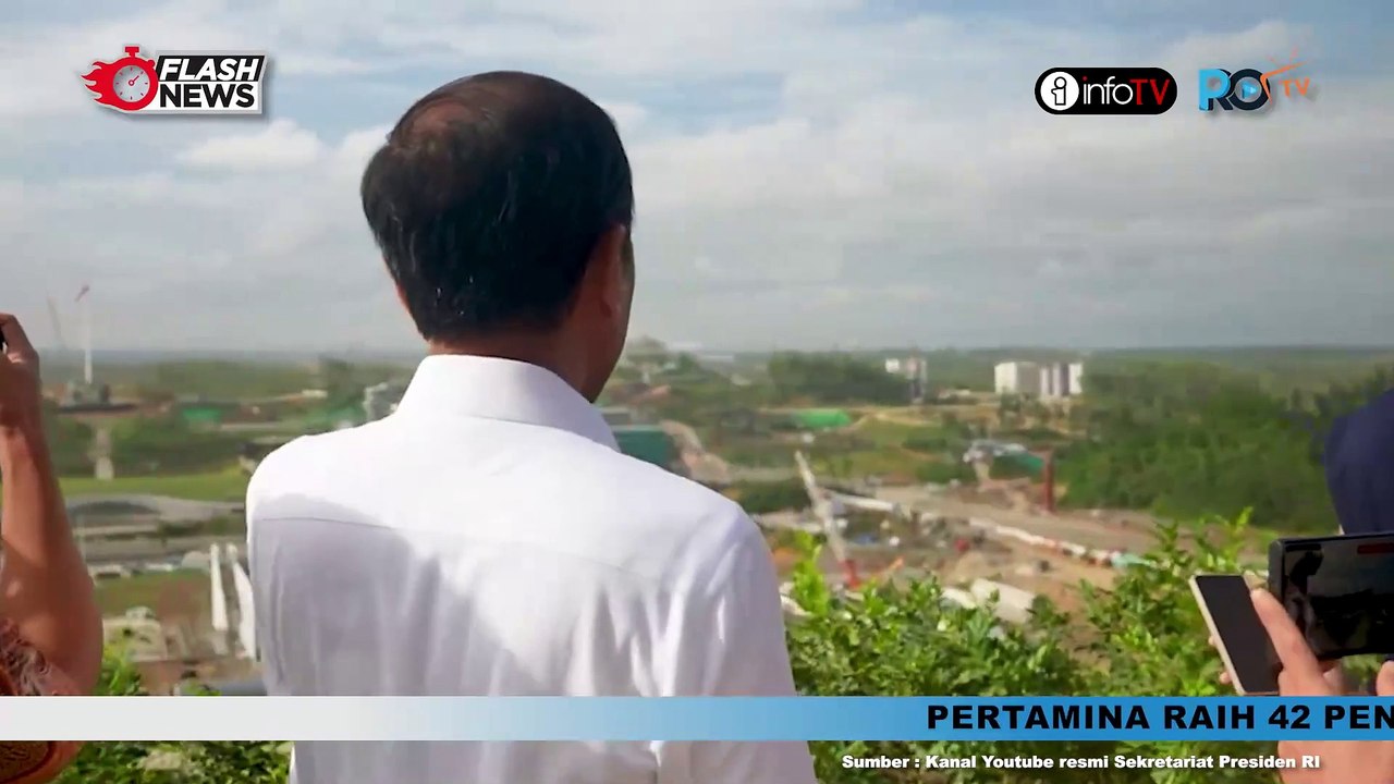 PRESIDEN JOKOWI TINJAU KAWASANISTANA DI IKN BARENG AWAK MEDIA