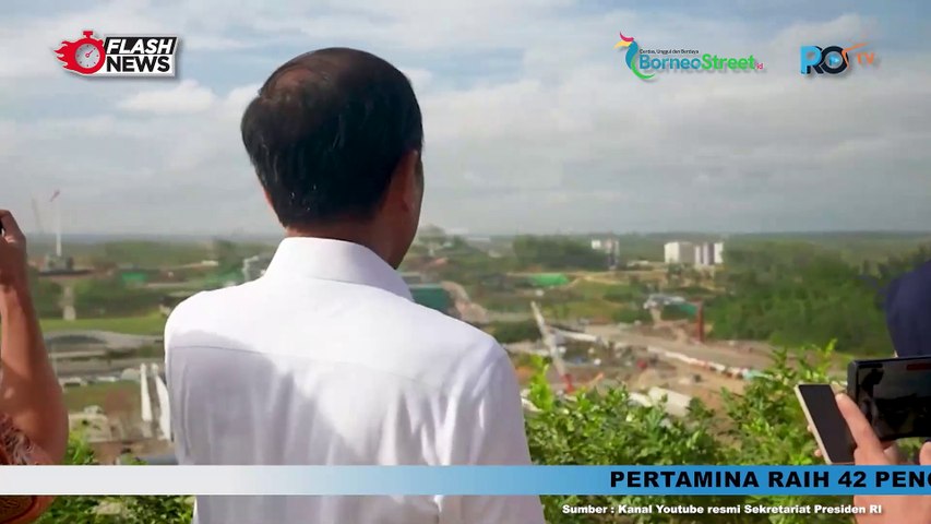 Presiden Jokowi Tinjau Kawasan Istana di IKN Bareng Awak Media