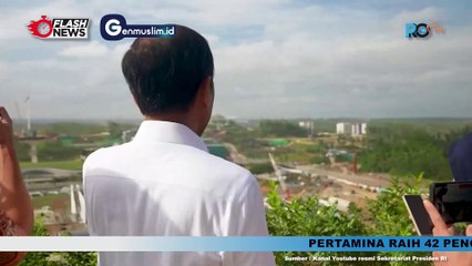 Presiden Jokowi Tinjau Kawasan Istana di IKN Bareng Awak Media