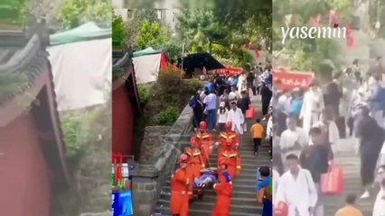 7200 basamak çıkarak Tai Dağı'na ulaştılar! Çektikleri acı ise gündem oldu