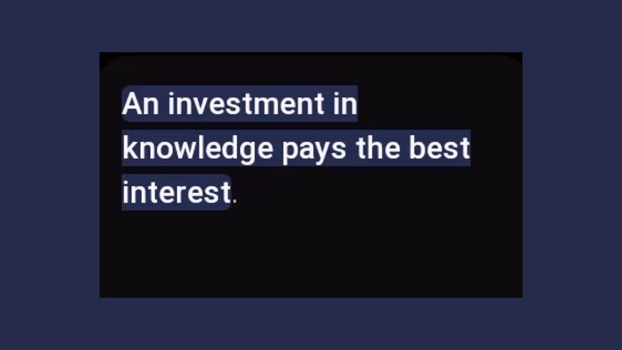 Qoutation on investment