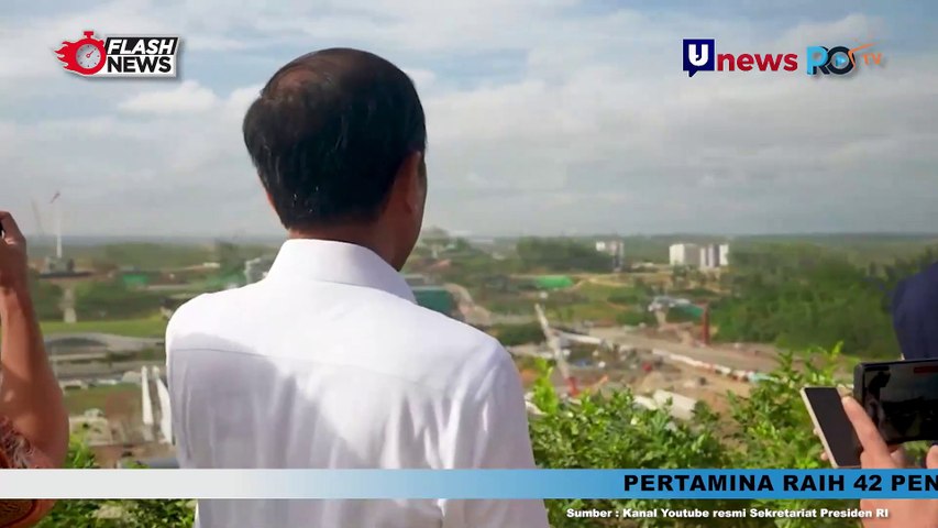 Presiden Jokowi Tinjau Kawasan Istana di IKN Bareng Awak Media