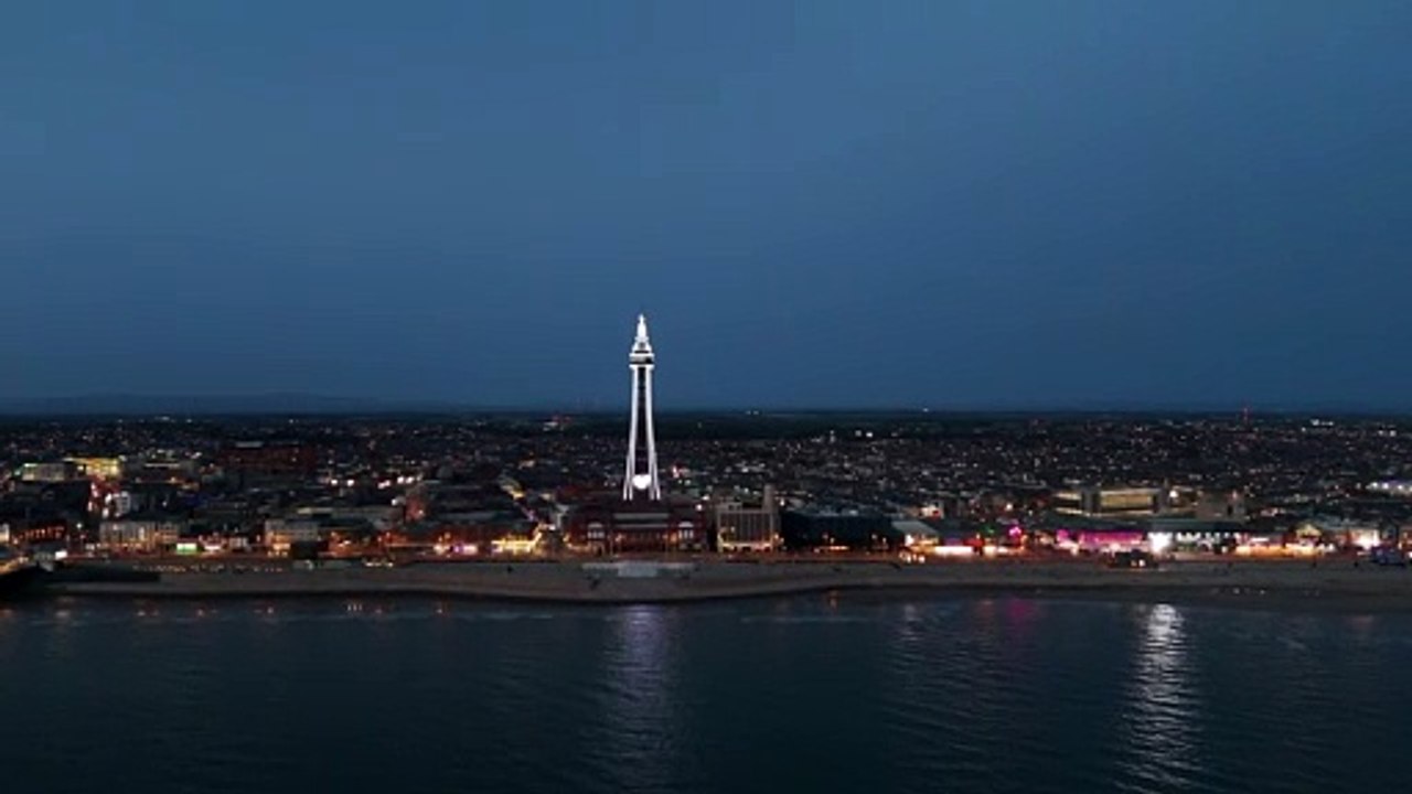 Blackpool Tower lights up white and pink for Southport attack victims